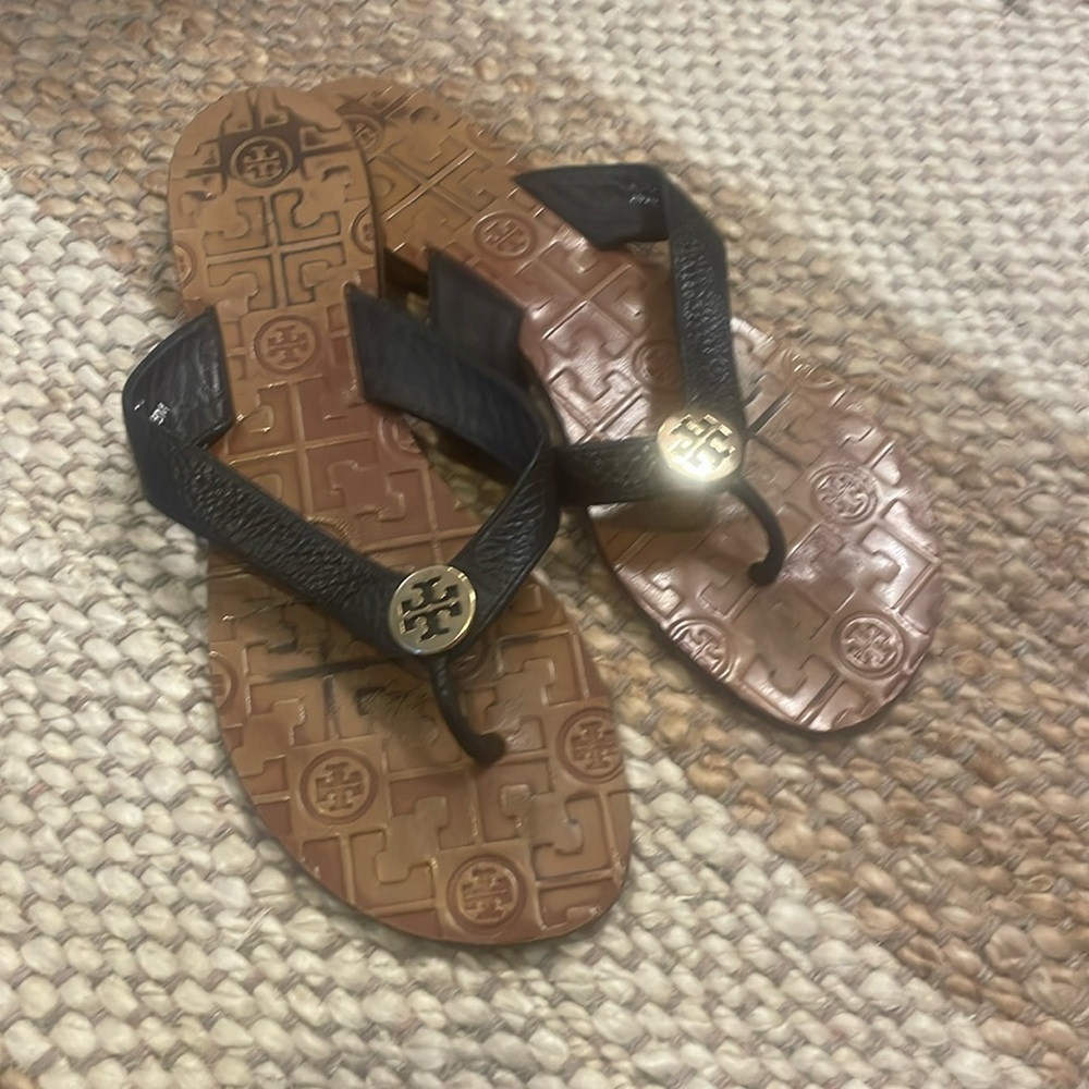 Brown and black Tory Burch sandals